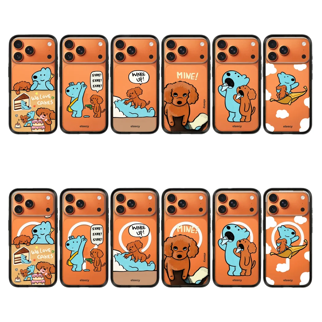 

Blue Brown Bear New Type Acrylic Black Border Phone Cover for IPhone 13 14 15 16 17 Pro Max Case for IPhone 17 Air