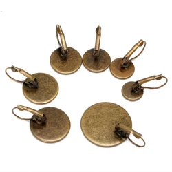 10pcs Cabochon WHOLESALE 10/12/14/16/18/20/25mm  French hook earring Cabochon Cameo Setting  Blank Base DIY Jewelry findings