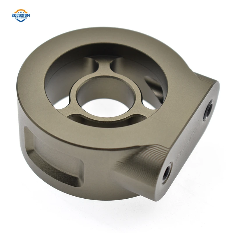 CUSTOM Auto Racing Parts Aluminum Oil Filter Pressure Temp Adapter Cooler Sandwich Plate For Cadillac