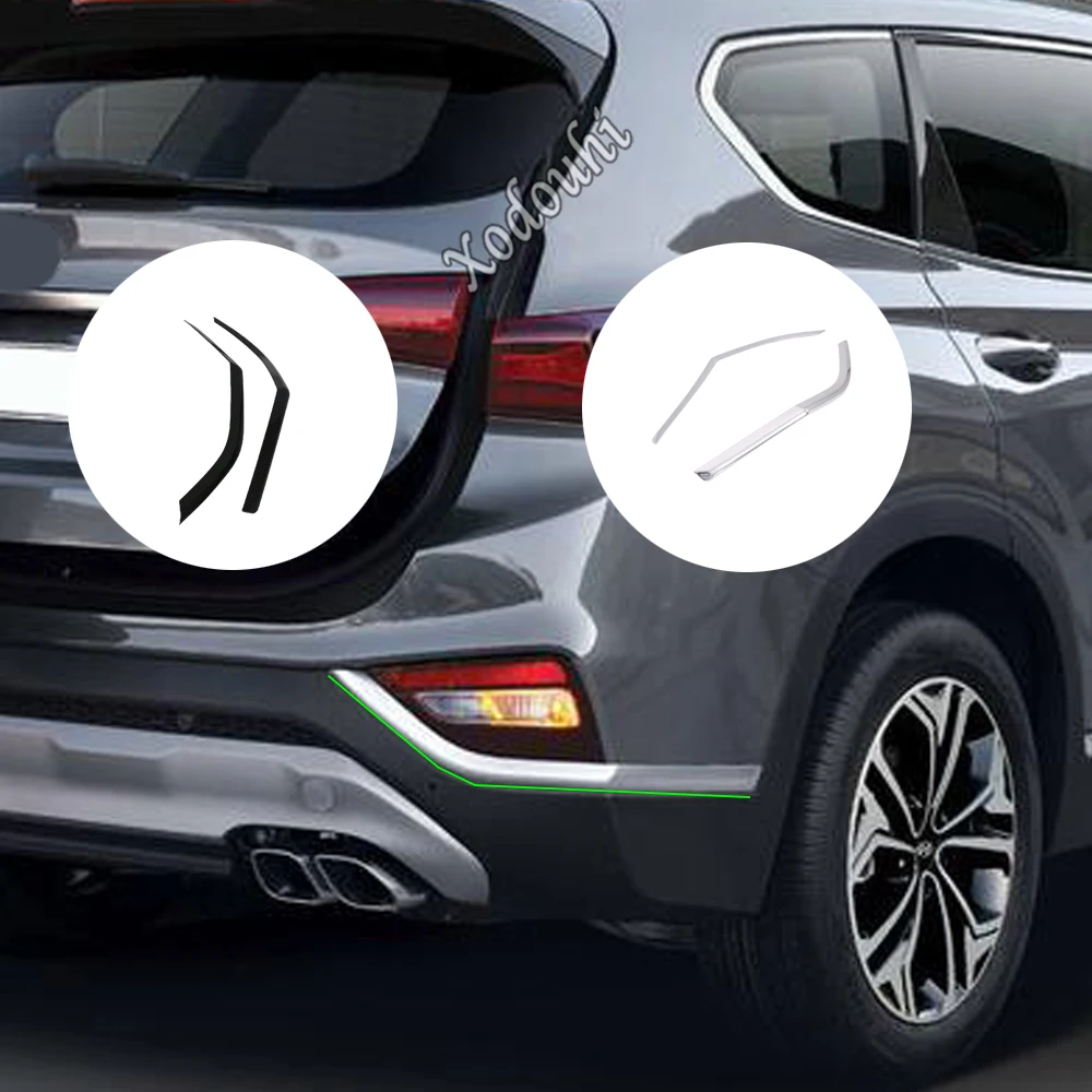 

Car Sticker Styling Cover Trim Back Tail Rear Fog Light Lamp Frame Eyebrow 2PCs For Hyundai Santa Fe SantaFe 2019 2020 2021-2024