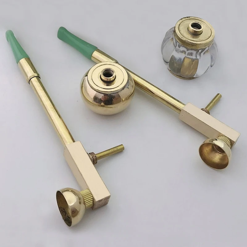 Brass Hookah Dry Tobacco Bag Filter Cigarette Holder Retro Filter Smoking Pipe Long Rod Performance Prop Mouthpiece Cigar view 2