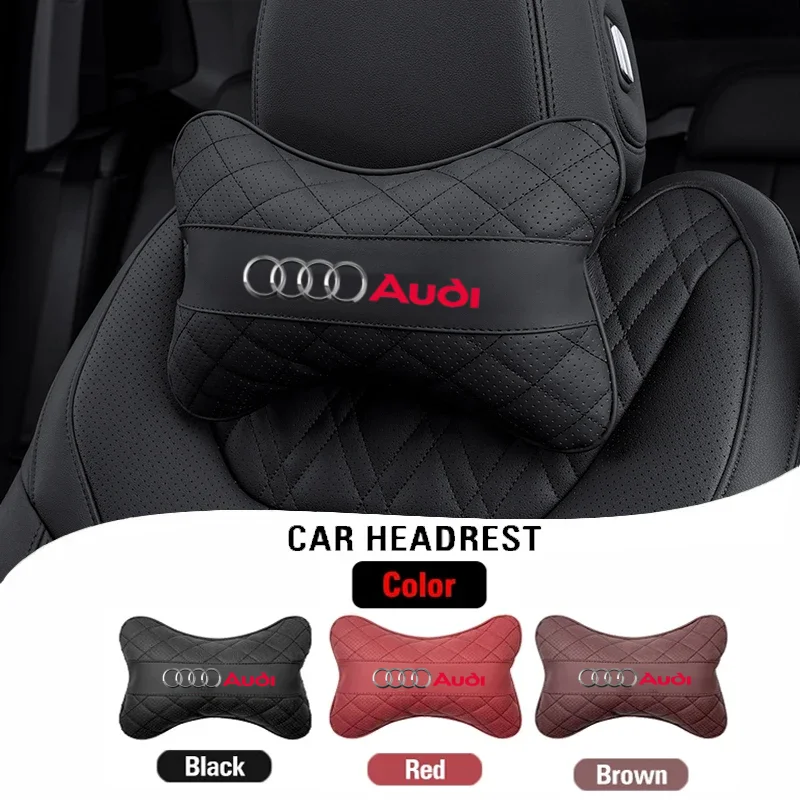 

NEW Car Leather Headrest Seat Accessories For Audi A3 A4 B5 B6 B8 A3 8P 8V 8L A5 A6 C6 C5 A1 A7 A8 Q2 Q3 TT interior accessories