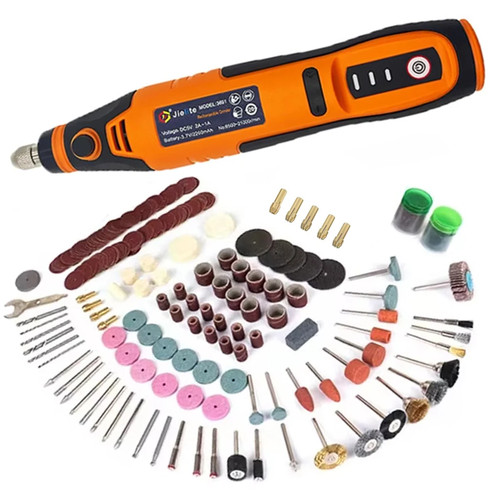 JANGKLIFE USB draadloos roterend gereedschap Dremel miniboor graveerpen elektrische mini draadloze boormachine met accessoires DIY-set