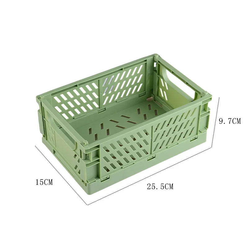 Large folding plastic storage box student stationery folding storage basket cosmetic jewelry toy storage basket portable