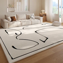 Minimalist Living Room Decoration Plush Carpet Large Area Line Lounge Rug Soft Fluffy Rugs for Bedroom Thick Anti-slip Floor Mat