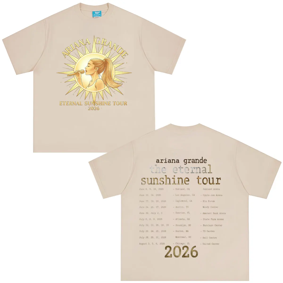 Image of Ariana Grande Petal Album 2026 Print T-Shirts für Männer und Frauen Hochwertige Kurzarm-Shirts Lässige Baumwoll-Mode-T-Shirts