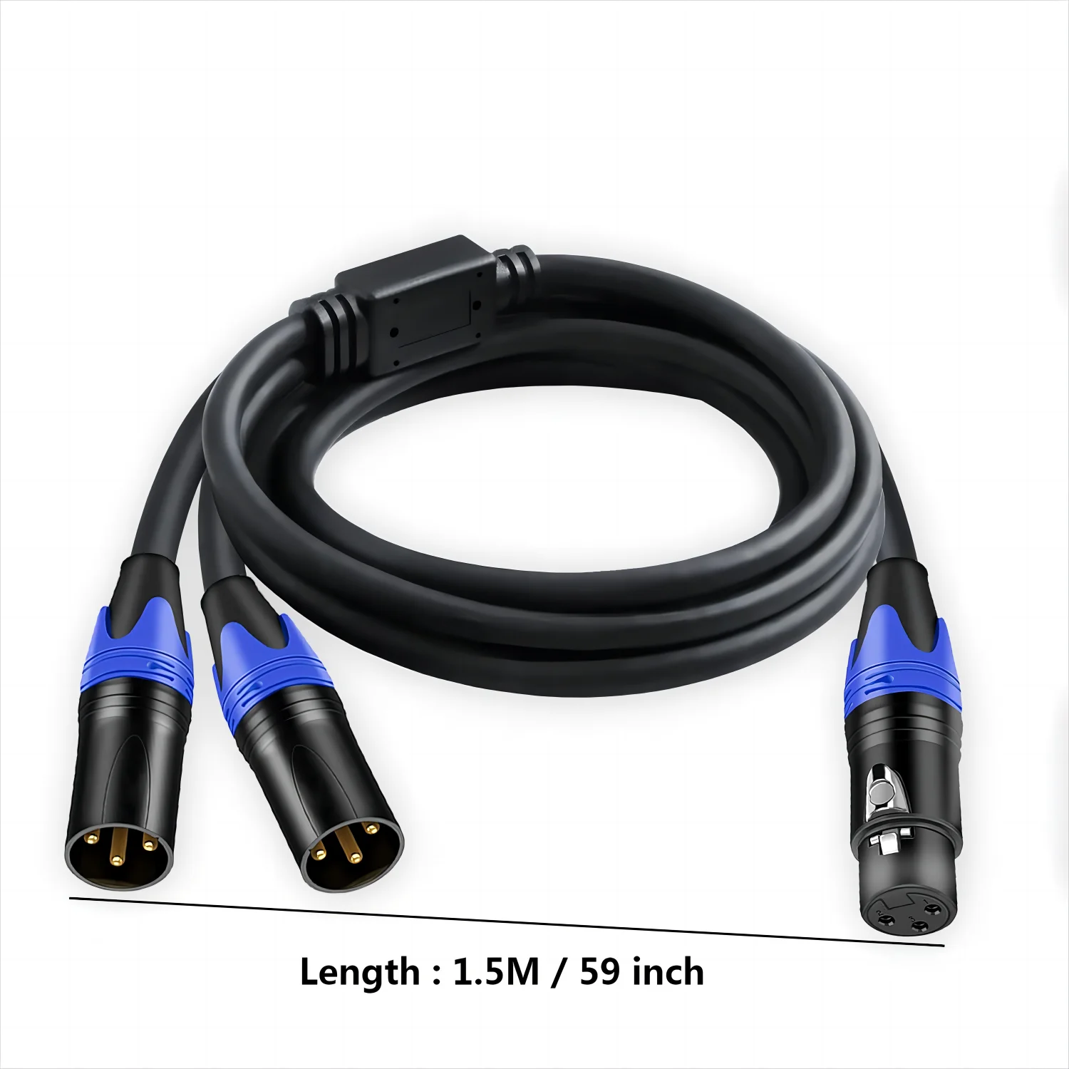 XLR Splitter Cable 1 XLR Female to 2 XLR Male XLR Y Splitter Balanced Microphone Splitter Cord Audio Micphone Cable Adapter