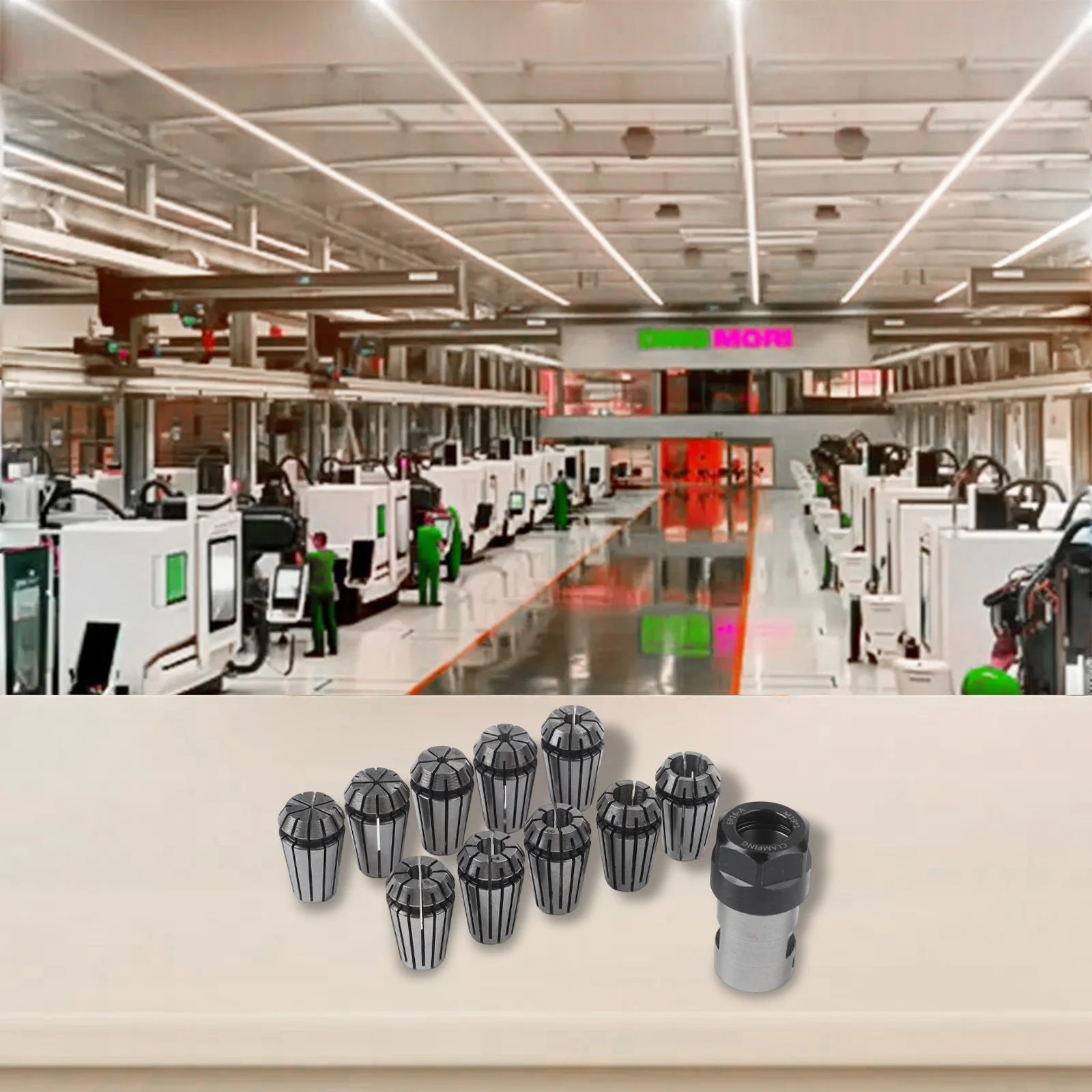 

10pcs ER16 Spring Collet and 8mm Motor Shaft Extension Rod Holder Suitable for CNC Milling Machines and Lathe Equipment