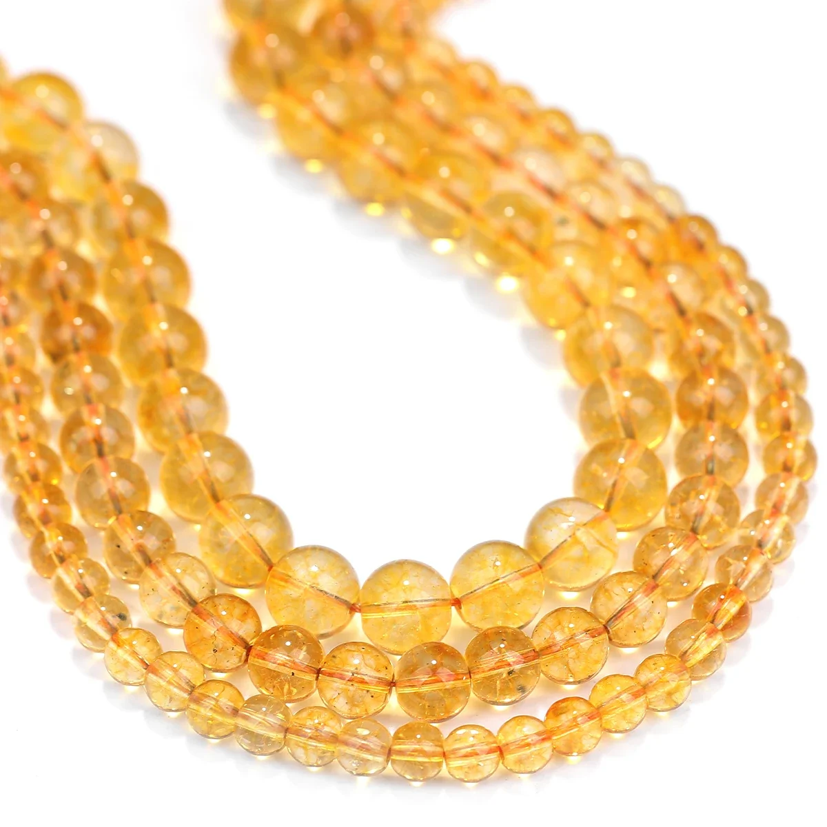 6/8/10mm Gelbe Kristallperlen Glasperlen für Schmuckherstellung Runde Diy Perlen für Armband Halskette Zubehör Perlen