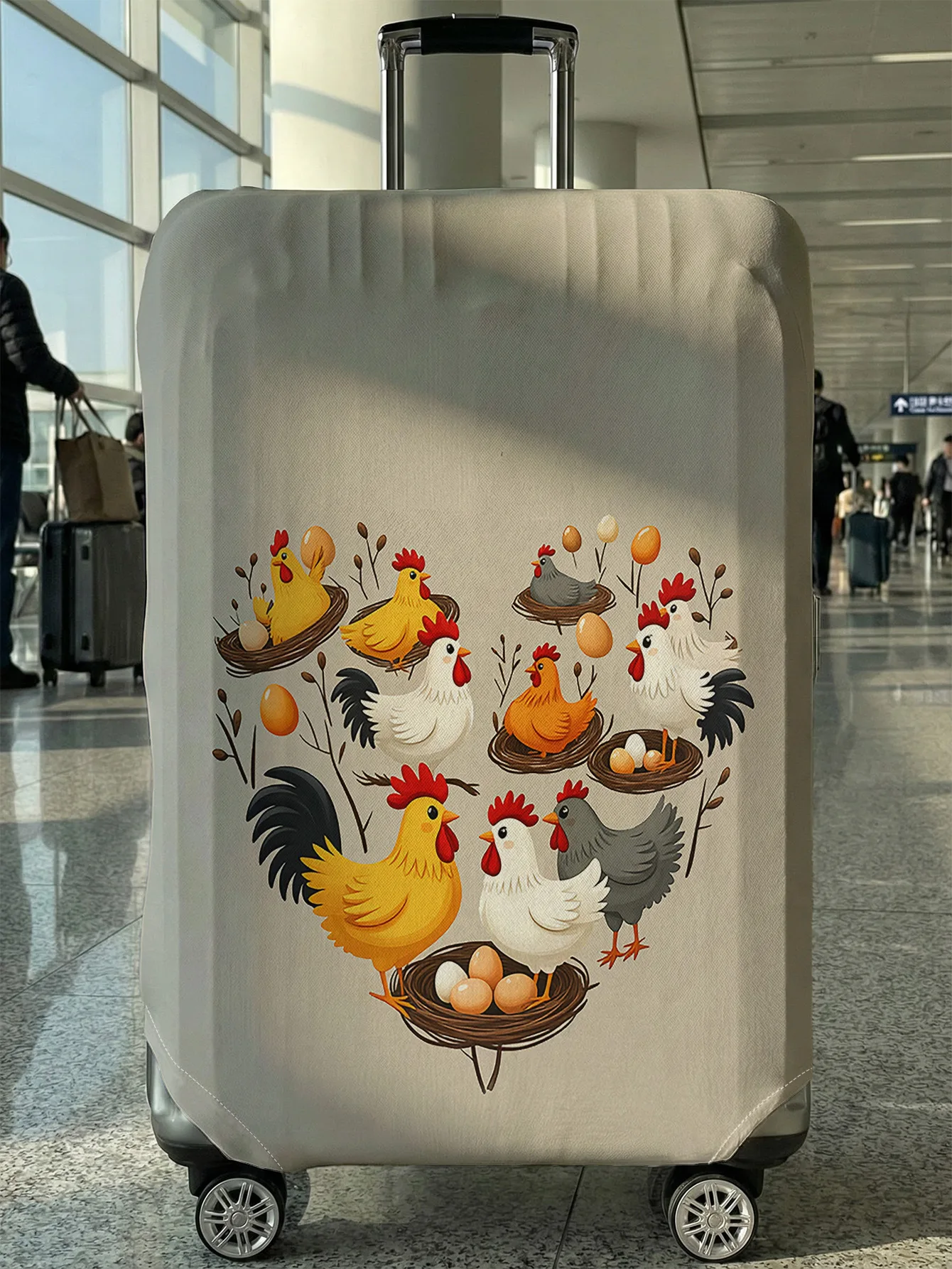 

Защитный чехол для багажа Chicken Flock Bird Nest Love, подходит для чемоданов 18-32 дюймов, чехлы для ручек чемоданов, дорожные аксессуары.