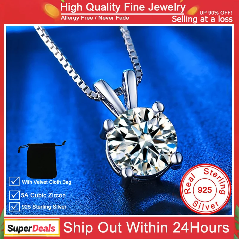 

100% Original 925 Sterling Silver Lovely Animal Rabbit Pendant Necklace Luxury Solitaire 2 Carat Lab Diamond Pendant Jewelry