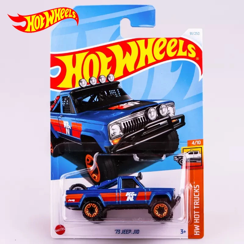 2024D Original Hot Wheels Car 73 Jeep J10 Toys for Boys 1/64 Diecast Vehicle Alloy Model HW Hot Trucks Collection Birthday Gift