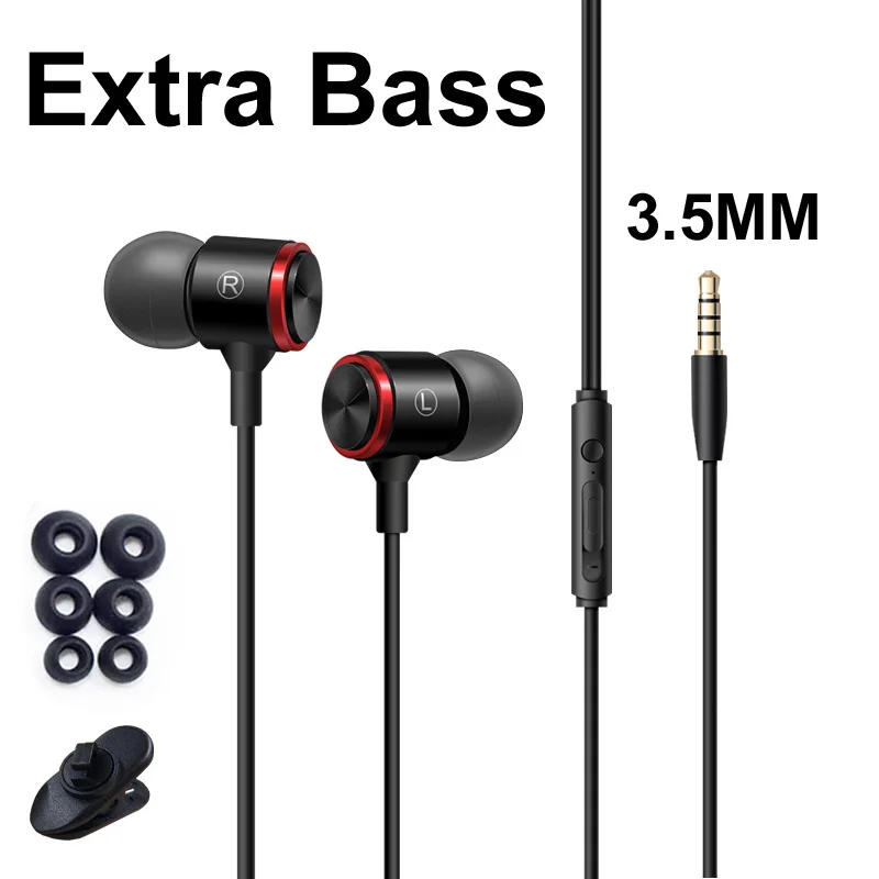 

Metal Extral bass Wired Earphones in-ear Wired Earphones Aux 3.5mm/Type-C wired mobile phone earphones for Phone SamSumg PC MP3