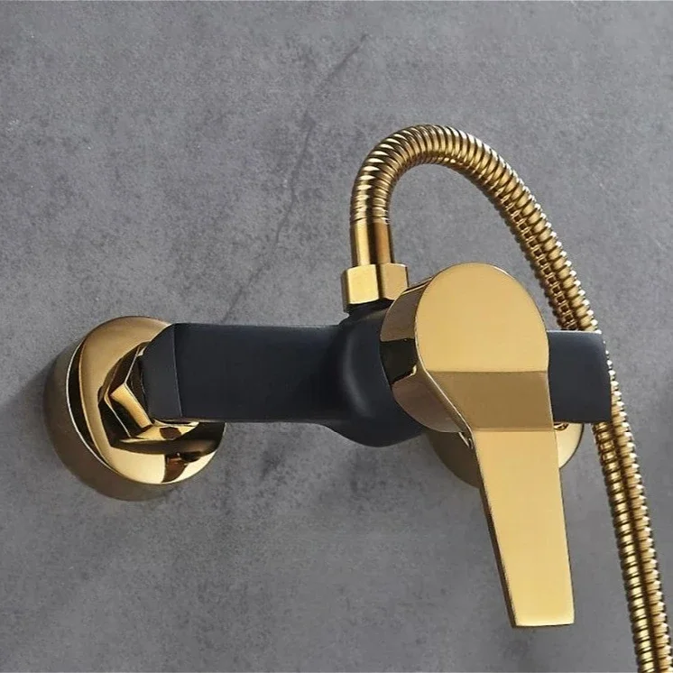 

Shower Mixer Tap BlackGold Household Bathroom Shower Faucet Bath Shower Mixer Valve Cold and Hot Water Tap Bathroom Faucets