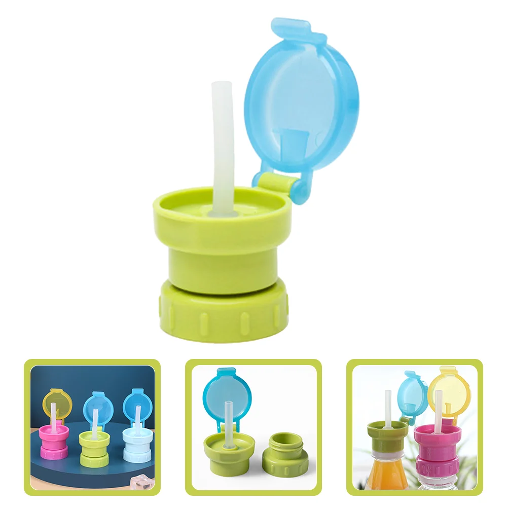 Spill Free Bottle Top Conversion Travel Kids Drinks Baby Water with Straw Toddler Cover Lid Anti-spill