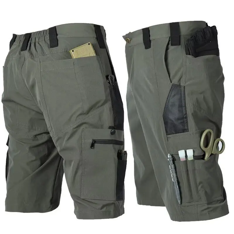 Tactical Shorts Men's Summer Outdoor Sports Overalls Waterproof Wear-resistant Multi-functional Loose Camouflage Half Pants