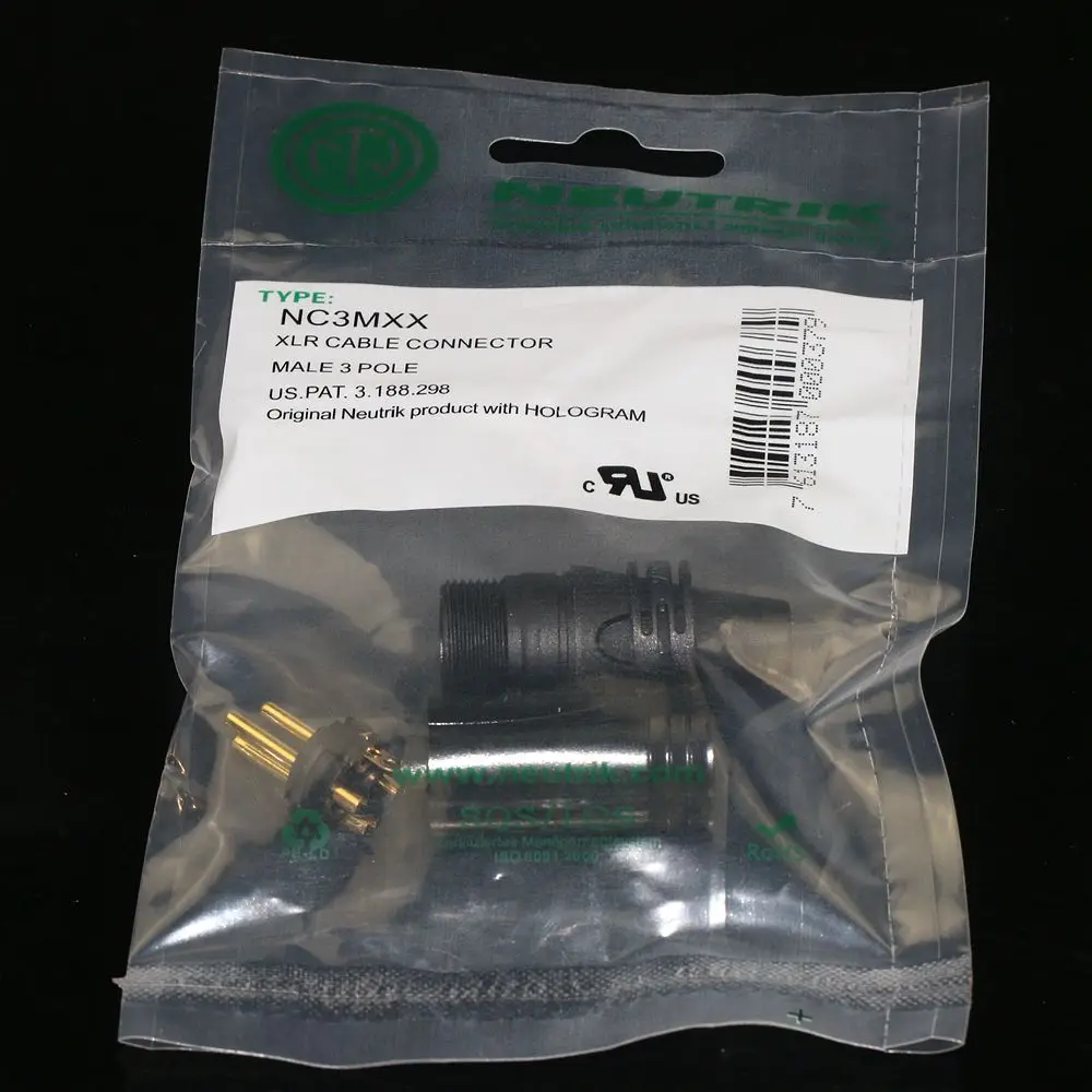 Imagem -02 - Conector Xlr Macho e Fêmea Neutrik Nc3mxx Nc3fxx 100 Nova Marca 60 Pcs por Lote 30 Pcs por Lote