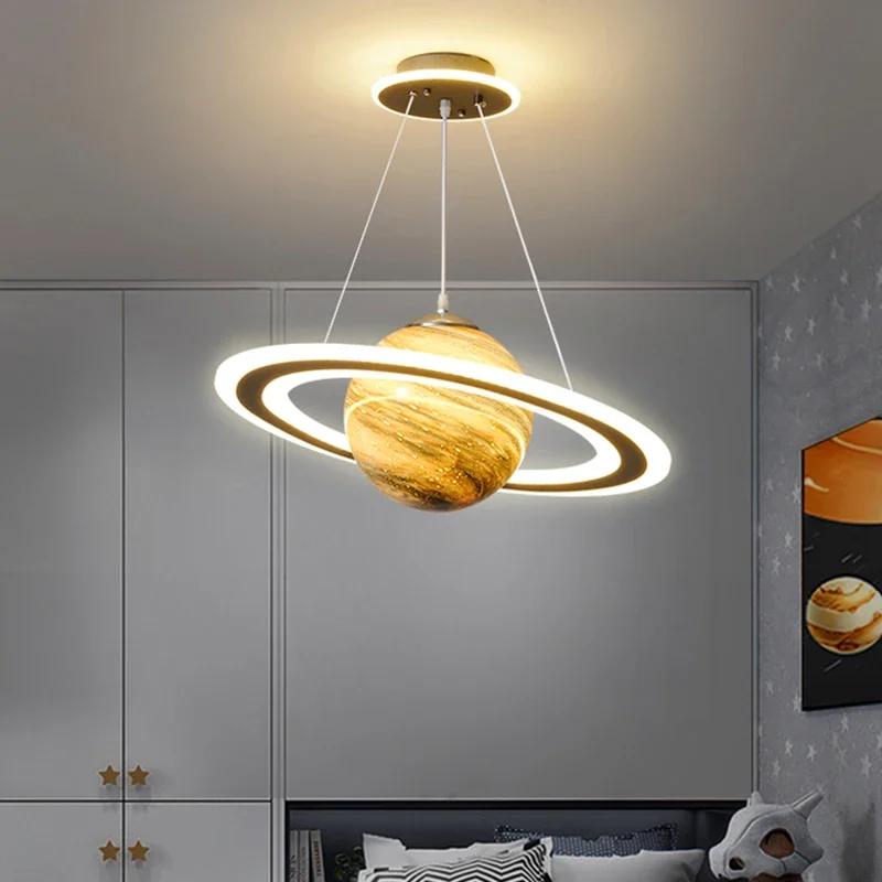 Northern Europe Planet Ceiling Pendant Light LED Children Room Dine Restaurant Bedroom Study Indoor