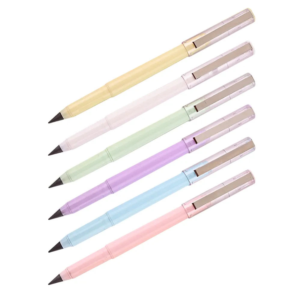 6Pcs Eternal Erasable Pencil Set Smooth Grip Reusable Inkless Colored Pencils for Sketching Coloring Journaling School Office