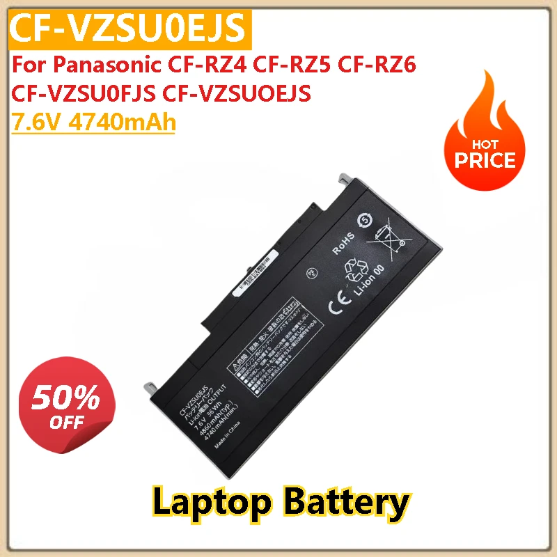 Brand New 7.6V 4740mAh High Quality Laptop Battery CF-VZSU0EJS CF-VZSUOEJS CF-VZSU0FJS For Panasonic CF-RZ6CF-RZ5 CF-RZ4