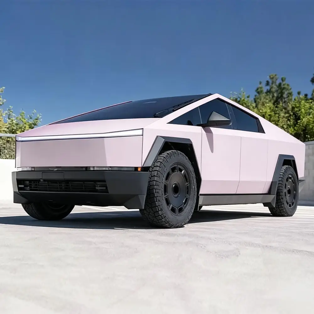 For Tesla Cybertruck 2024-2026 DIY Matte Pink Precut Body Color Change Paint Protection Wrap Film PVC Exterior Accessories