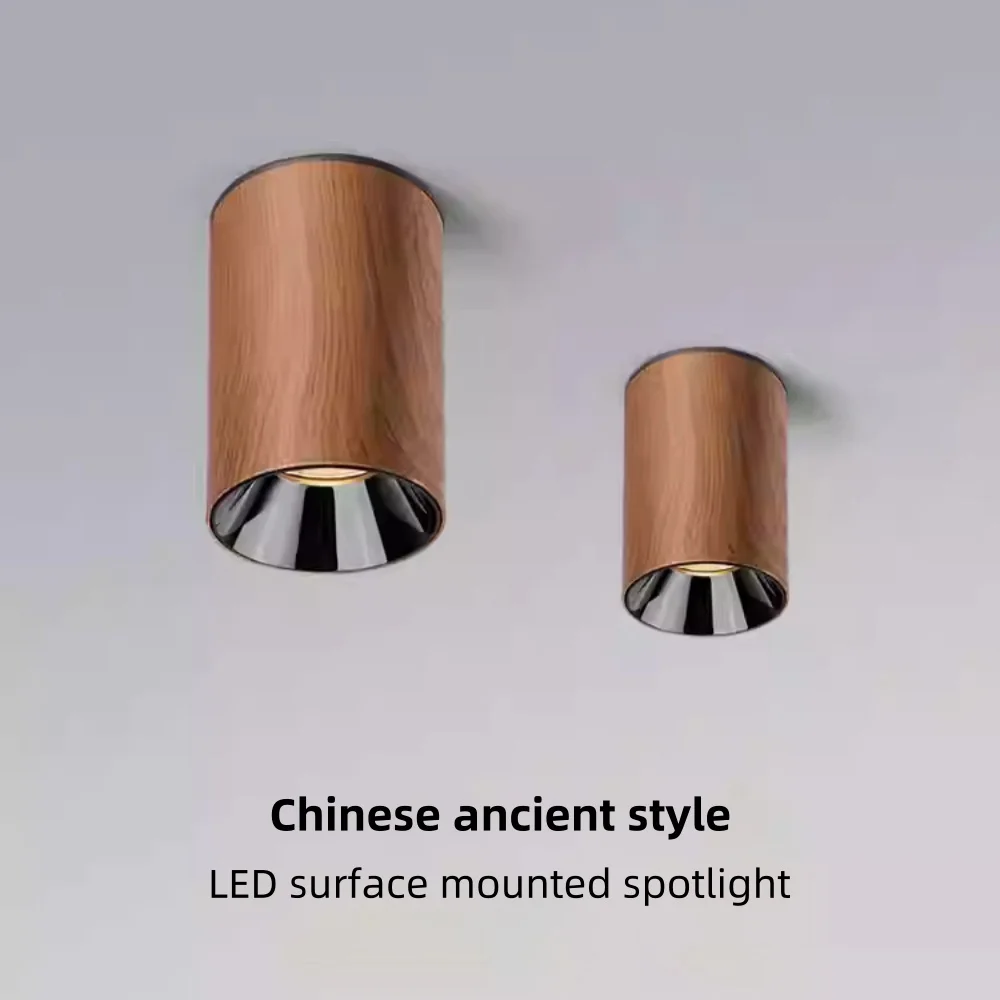 LED Dimming Ceiling Light, Wood Grain Anti Glare Tube Light, Room Angle Adjustable Ceiling Light, Living Room Kitchen Lighting
