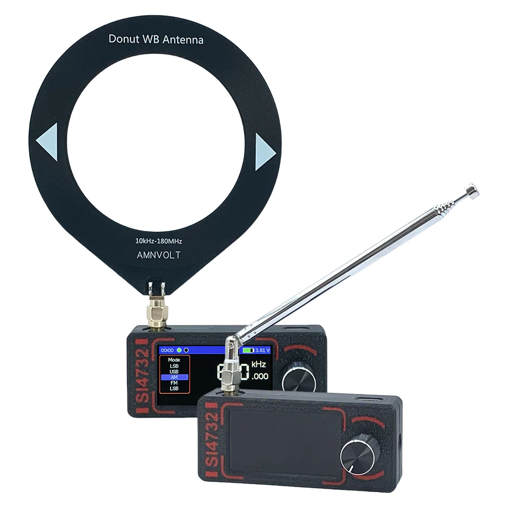 جديد SI4732 0.5-108 ميجا هرتز جيب SSB راديو صغير LSB USB AM FM جميع الموجات راديو استقبال ESP-32-S3 دونات WB هوائي/هوائي تليسكوبي