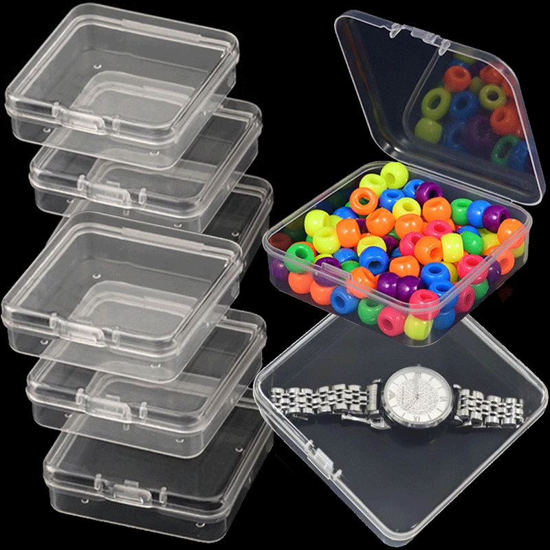 Multiple Sizes Transparent Plastic Storage Box Clear Square Multipurpose Display Case Plastic Jewelry Storage Boxes