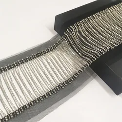 Rhinestone Crystal Chain Fringed Metal Chain Silver Beaded Lace Handmade Tassel Trim DIY Jeans Bags Shoes And Hats Decoration
