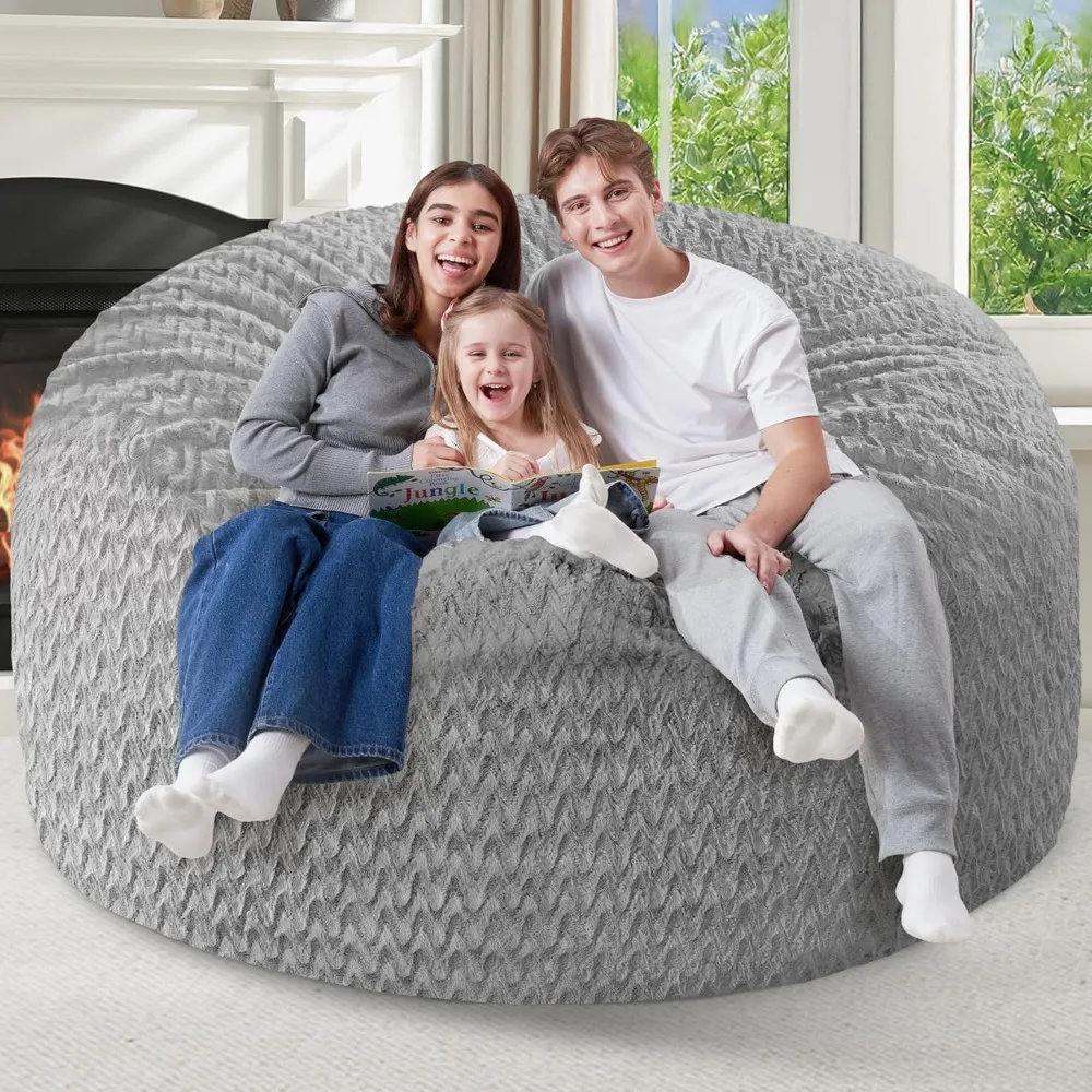 كراسي كبيرة مملوءة بإسفنج الذاكرة للبالغين، أكياس فول عملاقة مريحة، كراسي كبيرة للاسترخاء والترفيه #5