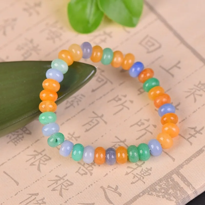 

Новый натуральный бутик золотой шелковый нефритовый трехцветный браслет-браслет ювелирные изделия