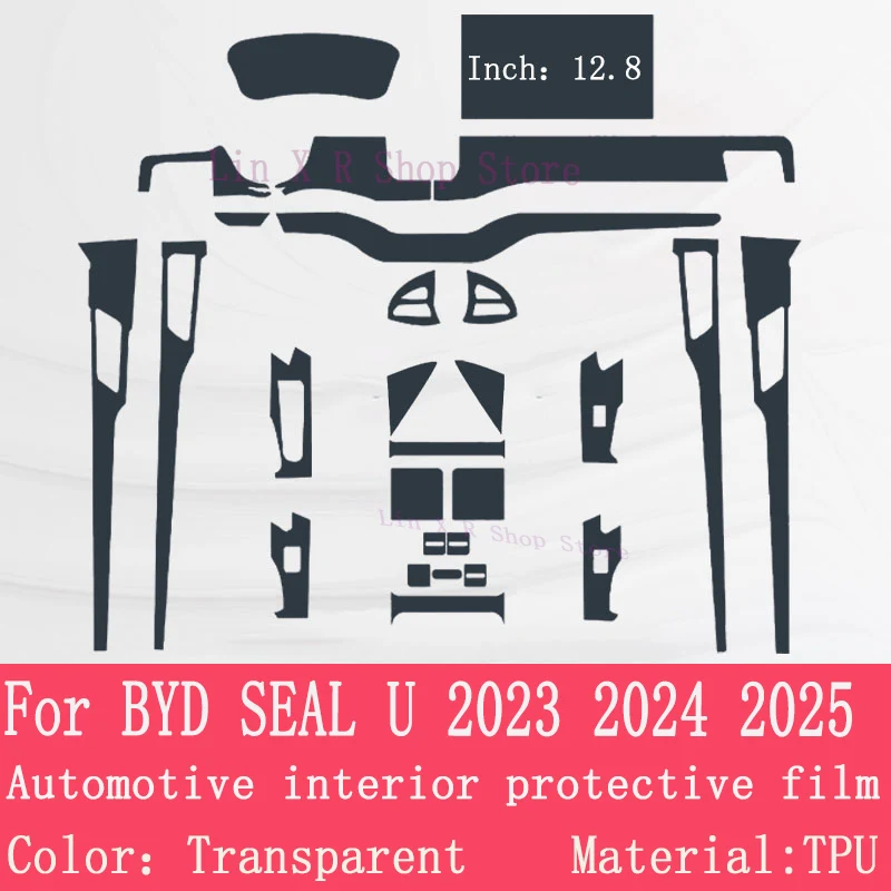 For BYD SEAL U 2023 2024 2025  Gearbox Panel Navigation Screen Automotive Interior TPU Protective Film Cover Anti-Scratch