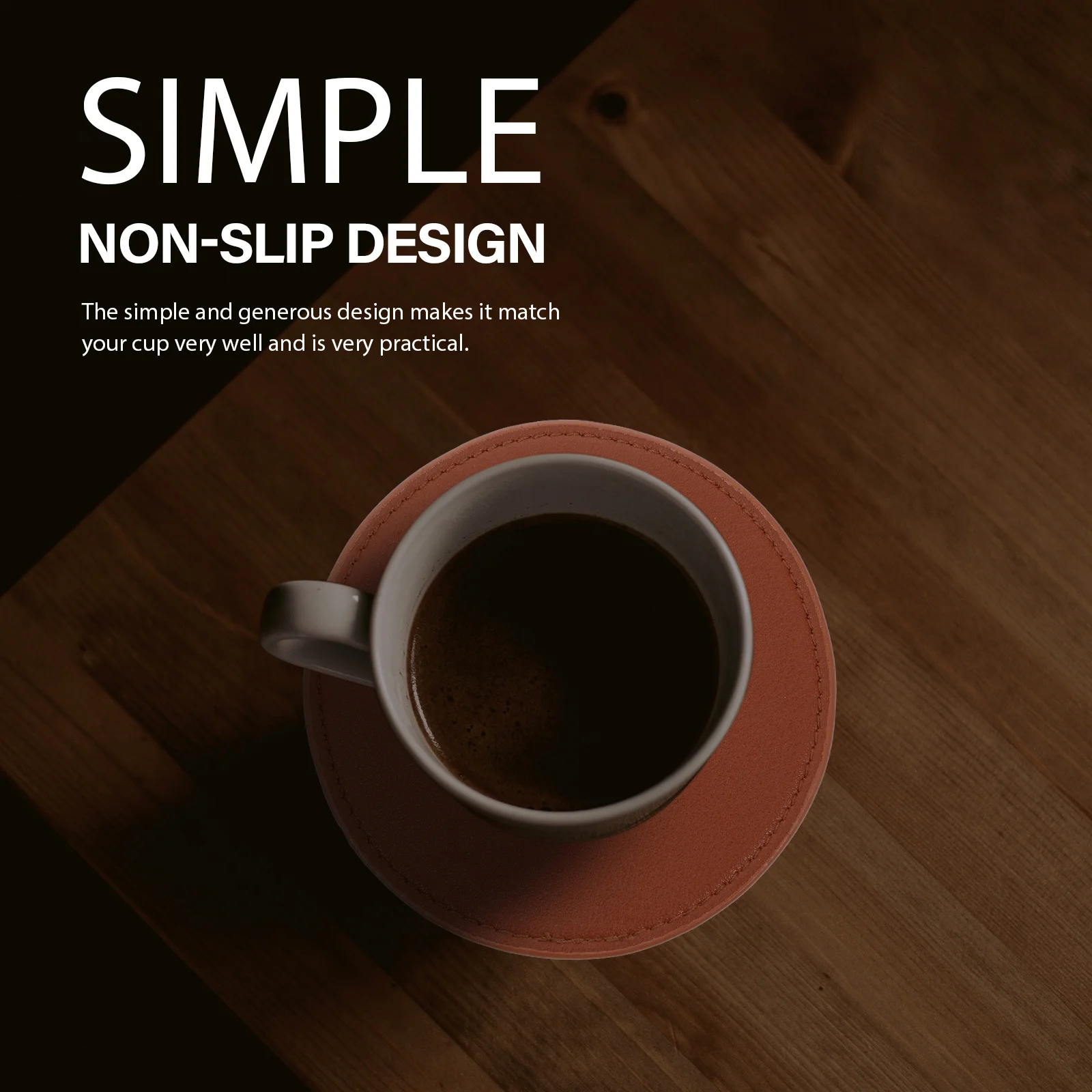 

6Pcs Practical Cup Cushions Anti-Heat Coasters Thickened PU Mats Non-Skid Tableware Pads for Home Coffee Shop Hotel