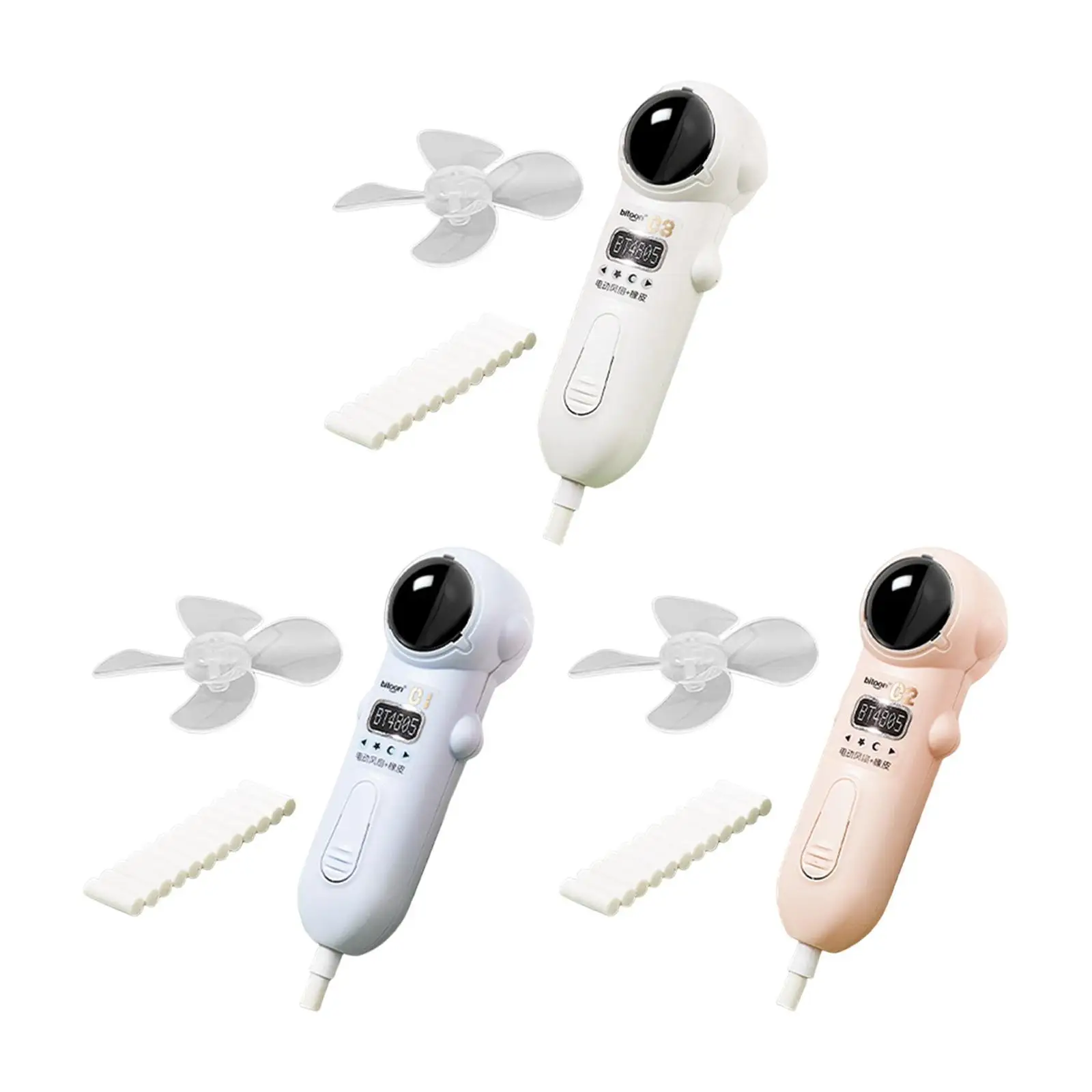 Electric Eraser with 12 Refills Accessory Automatic Eraser with Fan Blade for Drafting Writing Painting Office Sketching