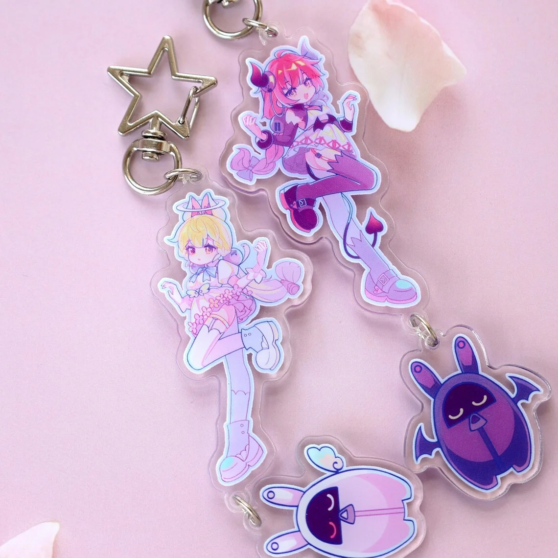 Zenless Zone Zero Alice & Ukiuchi Yuzuha Acrylic Pendant Keychain Cute Q-Version Characters for Anime Fans