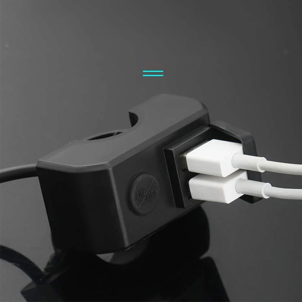 Dual Usb Port Motorcycle Handlebar Charger 12v To 5v 3a Fast Charging Adapter Power Supply Socket For Phone