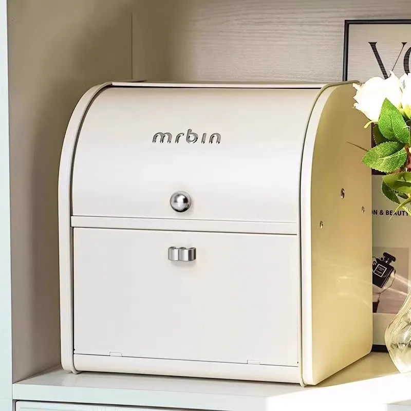 

Metal Storage Box Large Capacity Storage Organizer Iron Dust-proof Desktop Storage Box with Door Handle Carbon Steel