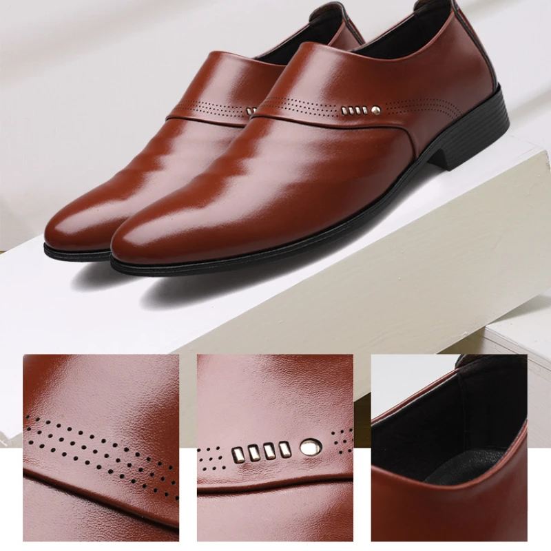 Zapatos Spring Men Leather Shoe Carved Business Formal Dress British Style Large Size Men Shoe Hollowed Out Perforated Men Shoes