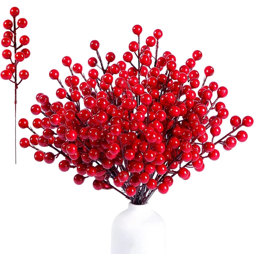 Artificial plant Holly Little Red Fruit Hot sale New Year Christmas tree Home festival party garden Wedding Decor Diy gift box - Image 2