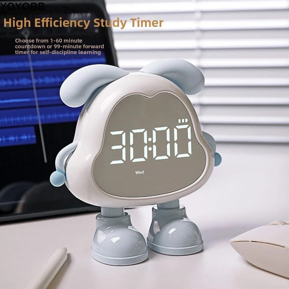 

With Light Puppy Alarm Clock Large Volume USB Rechargeable Children's Night Light Timer LED Display Cute Bedside Clock