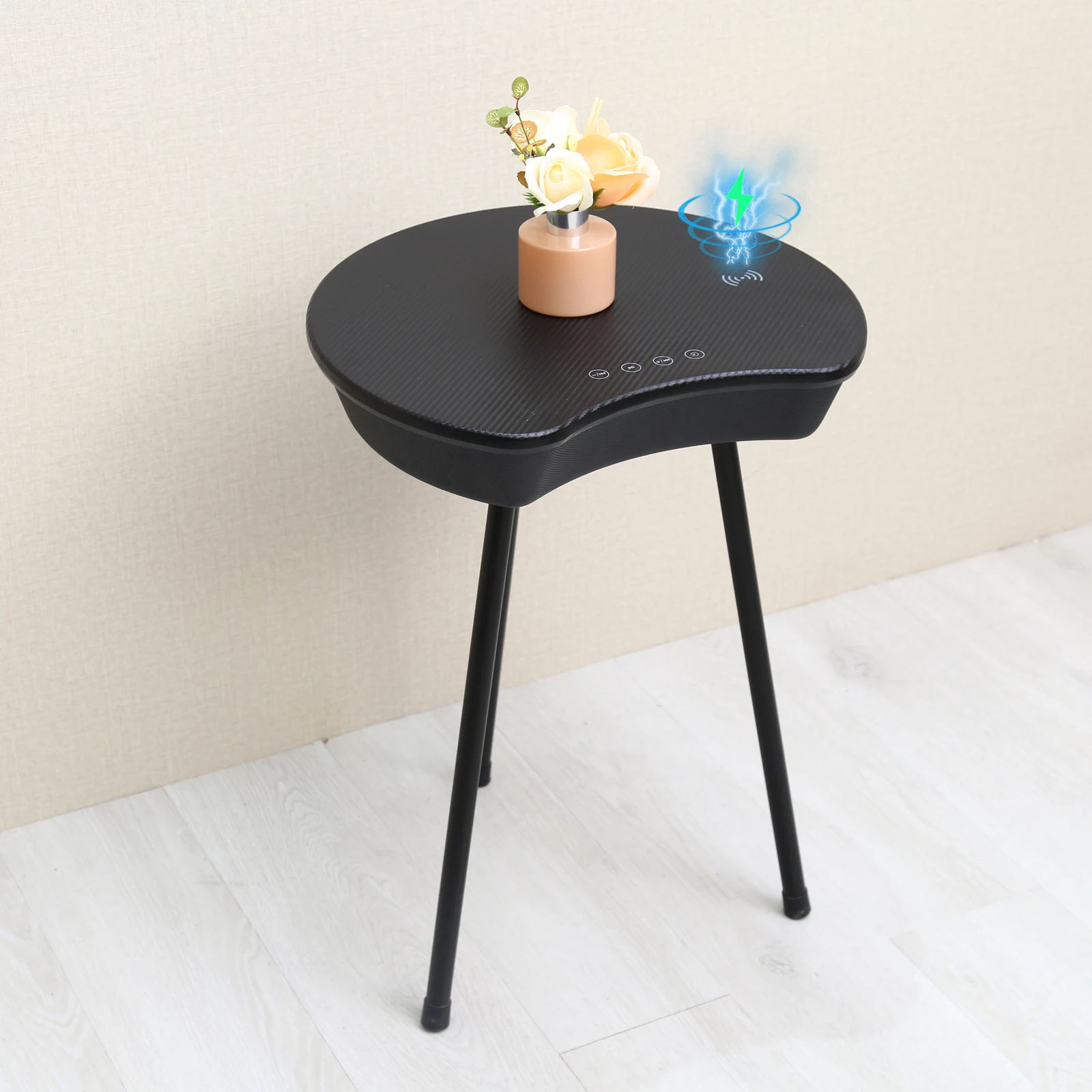 Hot Sales 2024 Best Seller Custom Made Superior Metal Smart Side Table Modern Living Room Coffee Table Wireless Charger For Vill
