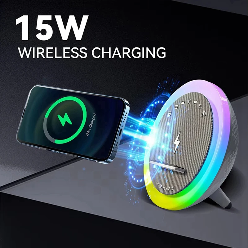 Alarm Clock Bluetooth Speaker White Noise Sleep Aid Music Player