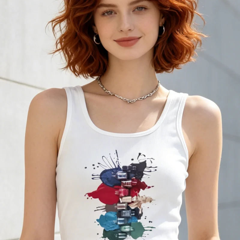 Streetwear Brand Cheap - توب قصير مطبوع بتصميم عصري من