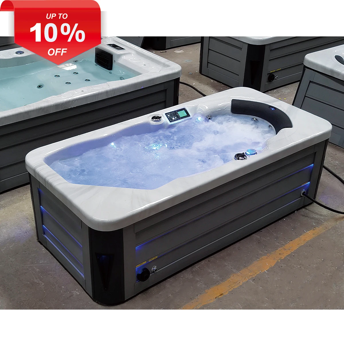 

White whirlpool Double Shower Massage Bathtub Spa Hot Tubs Spa Tubs for Massage Modern Luxury Spa Hot Tub