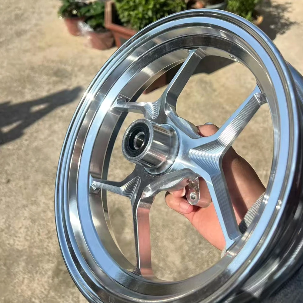 

10*2.15-inch CNC Single Disc Brake Aluminum Wheel Motorcycle Front Rim For RSZ CUXi Niu Ninebot Universal Front Wheel Modified