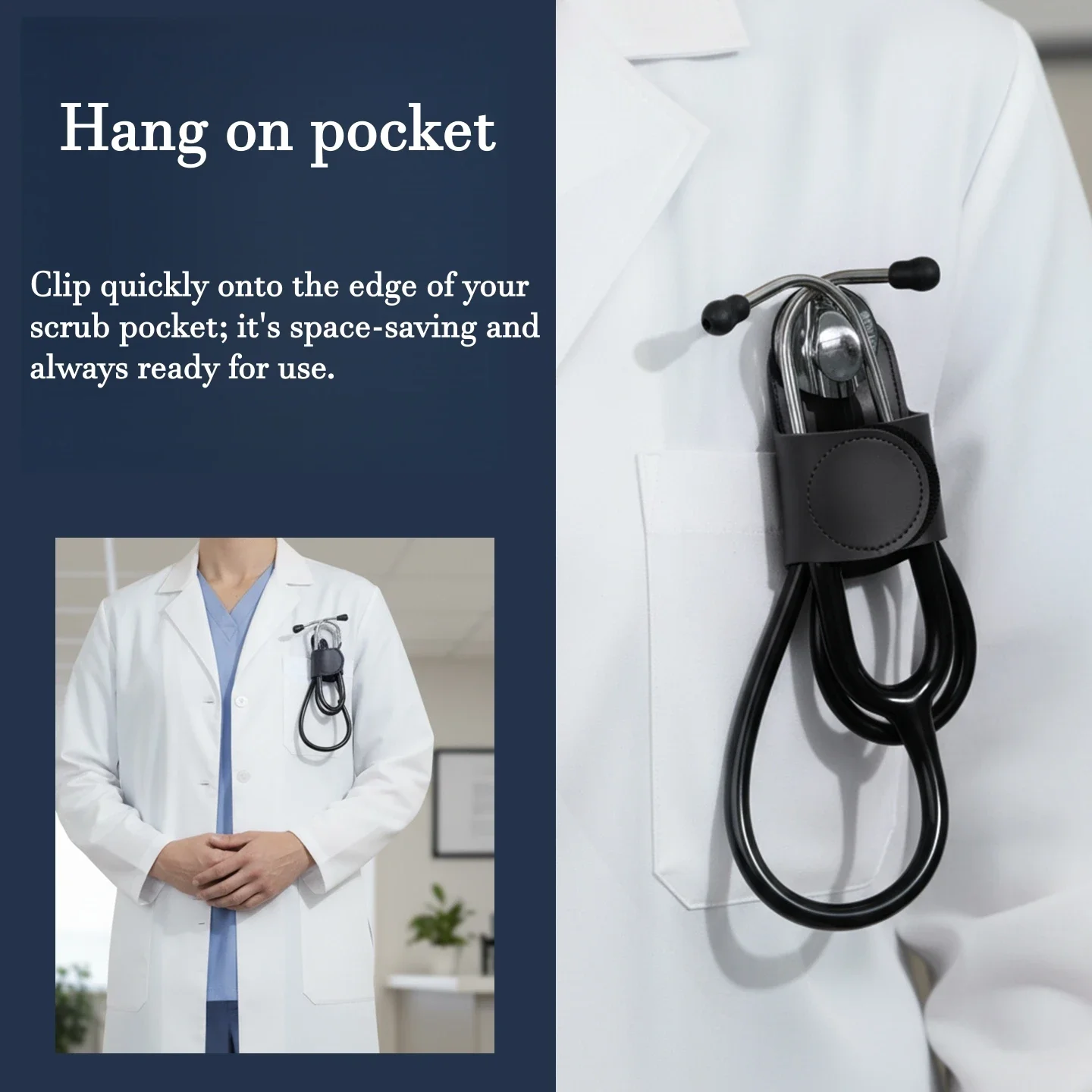 

Держатель для стетоскопа, портативный чехол для переноски стетоскопа для врачей и медсестер, легкий полиуретан, медицинские стетоскопы, детали, аксессуары