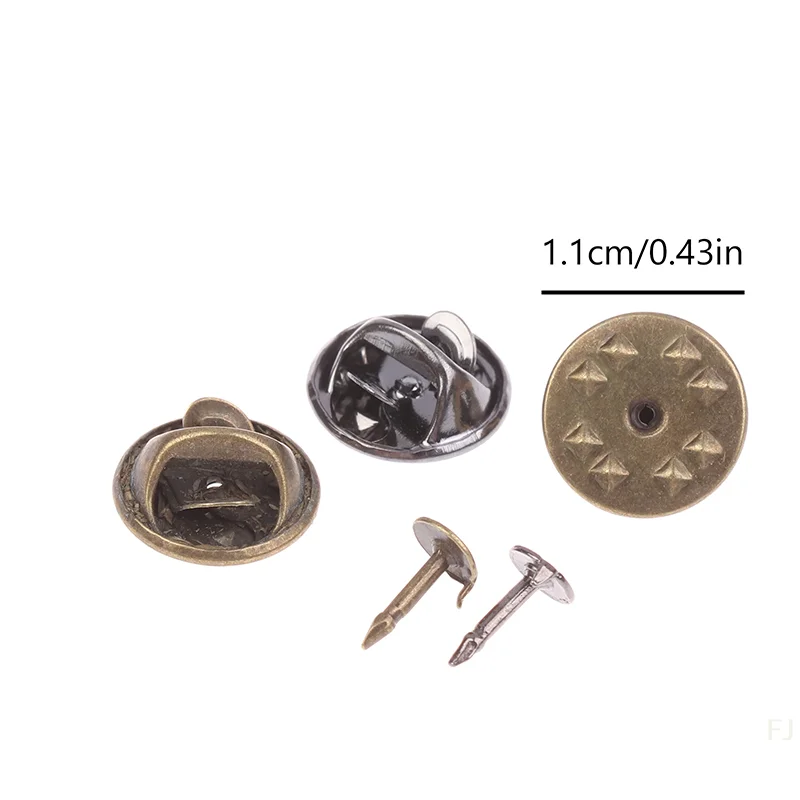 DIY Craft Set - 100 Metal Locking Pin Backs for Handmade Badges, Brooches and Jewellery