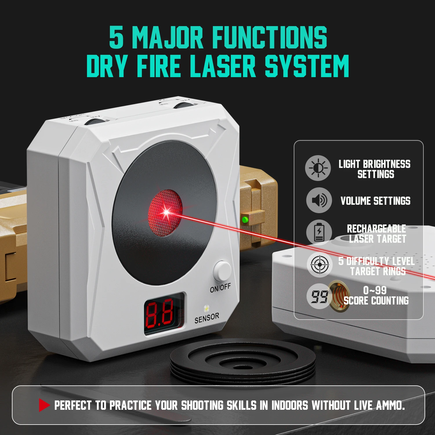 

Infrared Induction Electronic Scoring Laser Target Color Sensitive Shooting Practice with Sound Effects Training Toy Equipment