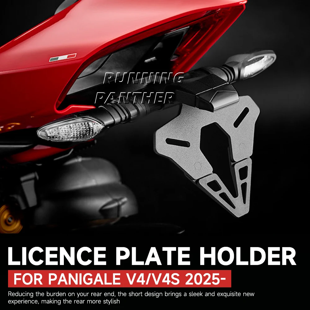 

New Kit For PANIGALE V4 V4S 2025- Motorcycle Rear Short Tail Stock License Plate Holder Tailstock Frame Bracket