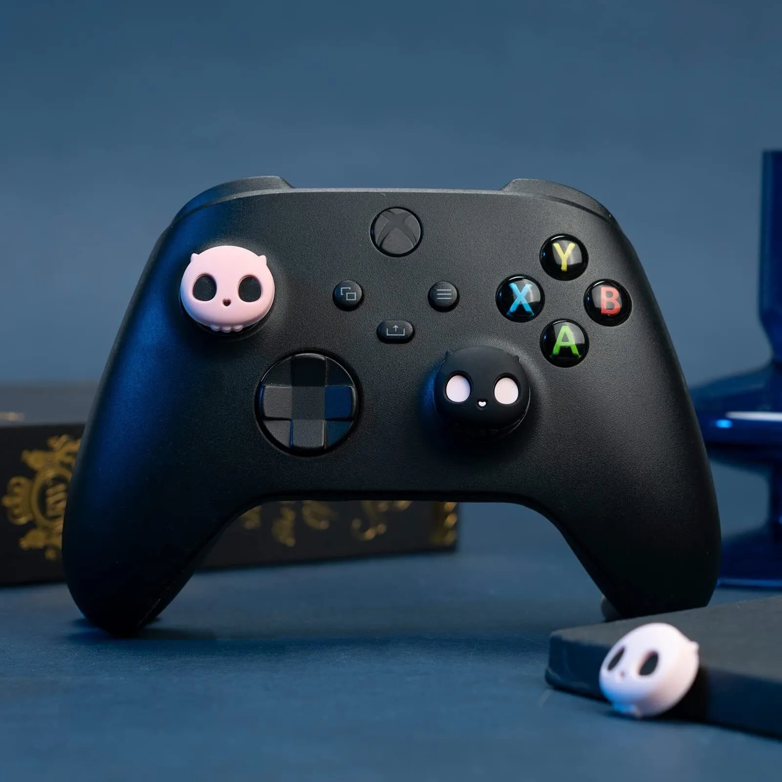 Geekshare Halloween Skull Joycon Thumb Grip Caps Silicone Joystick Cover for Nintendo Switch/Switch OLED Lite PS4 PS5 Steam Deck